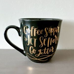 Pier 1 Mug Sipper Jet Setter Go Getter NEW! Coffee mug